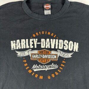 Harley-Davidson Black and Orange Long Sleeve Tee Hunters Moon Lafayette IN
